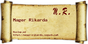 Mager Rikarda névjegykártya